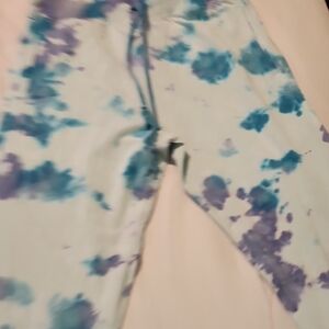 PINK Victoria's Secret Blue and Purple Tie-Dye Joggers